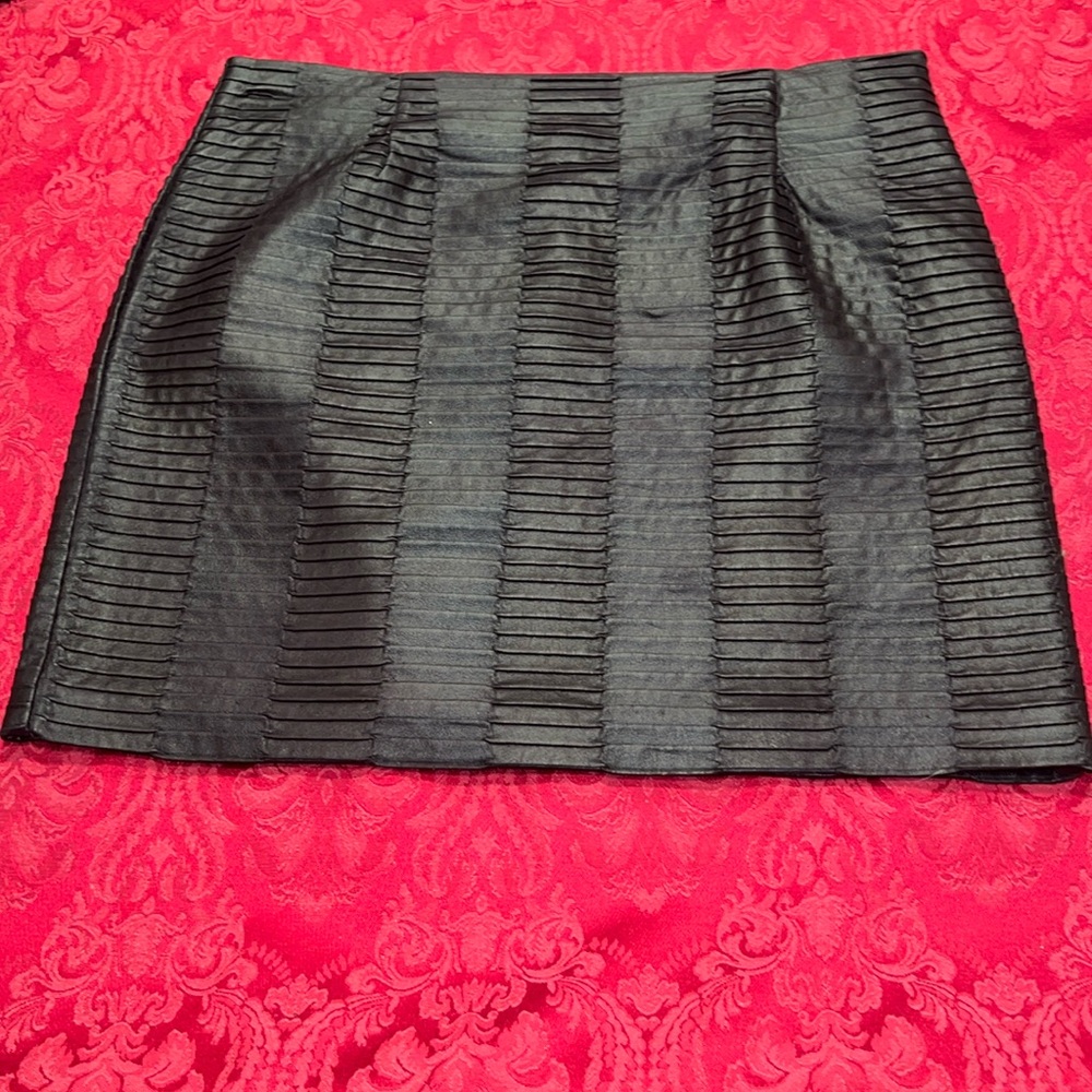 Gorgeous Faux Leather Textured Black Skirt